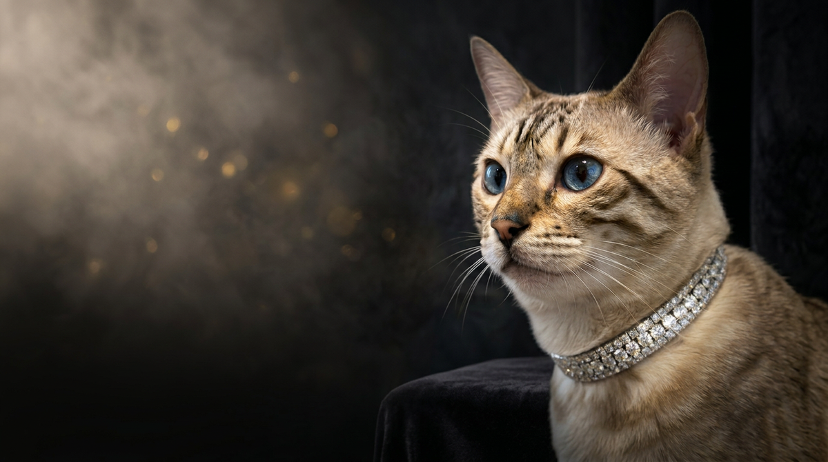 Cat wearing Bijou luxury collar